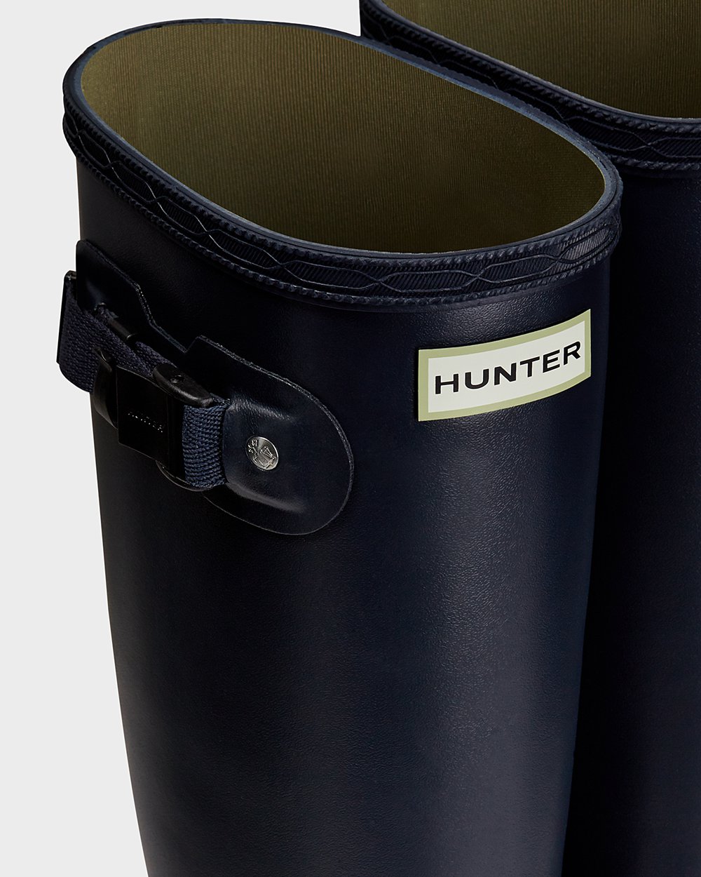 Botas de Lluvia Altas Hunter Mujer - Norris Field Neoprene Lined - Azul Marino - XDJBKHF-46